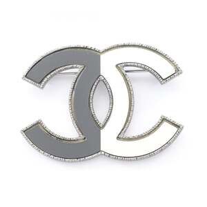 Chanel Cc Logo Brooch Sterling Silver #207078C13B